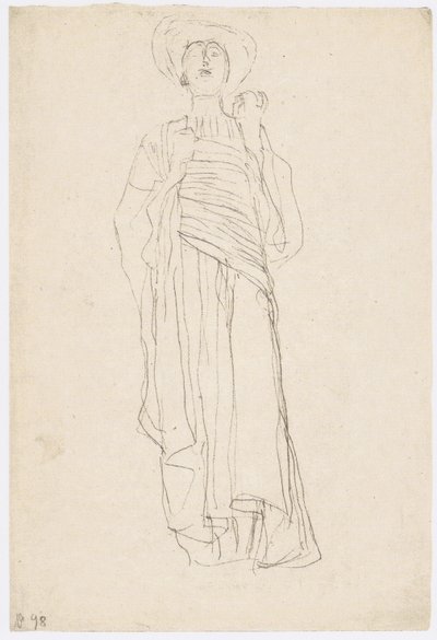 Vrouwelijke figuur met toga (studie voor 